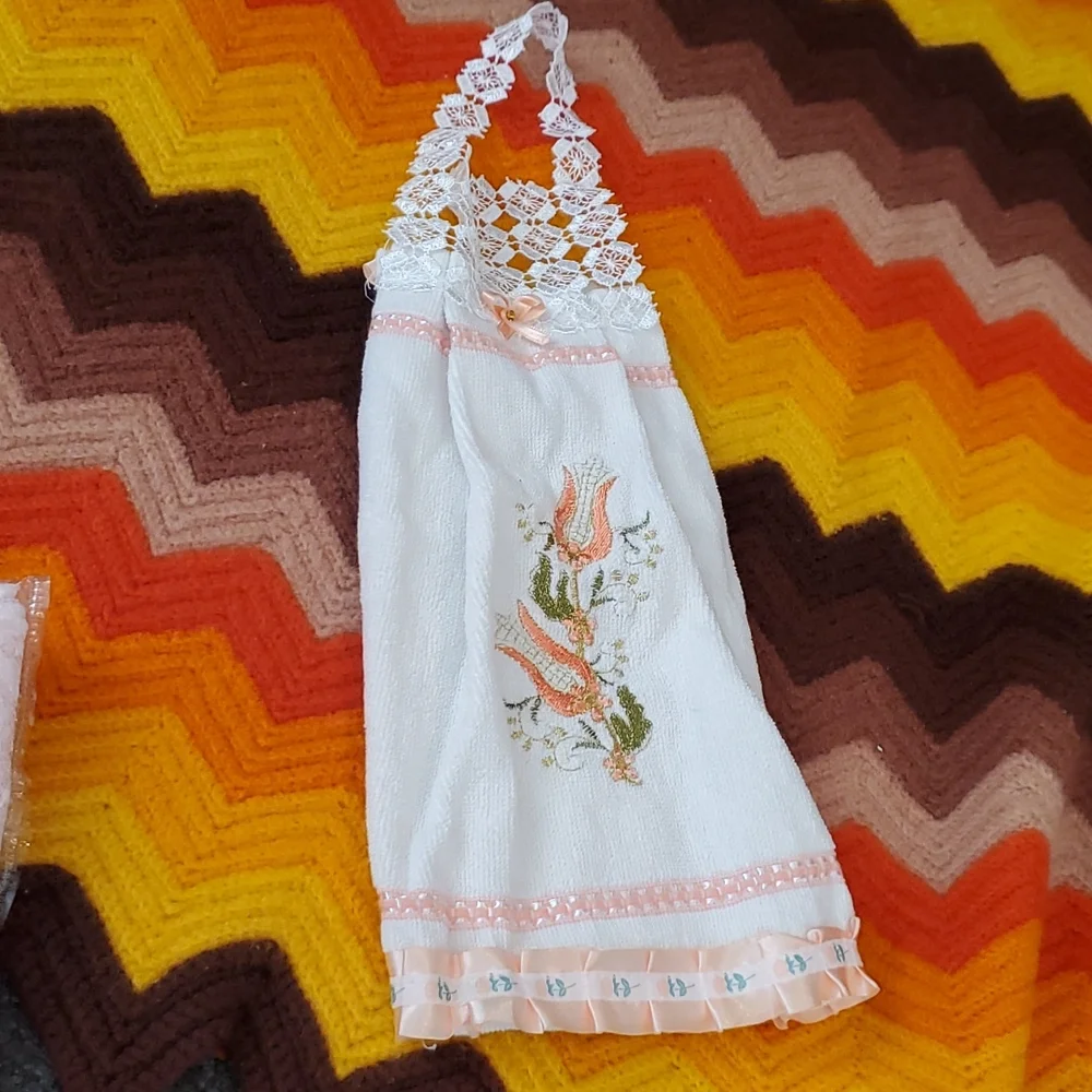 Hand embellished decorative hand towel